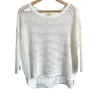 Ralph‎ Lauren Denim & Supply White Linen Viscose Open Knit Boatneck  Sweater S